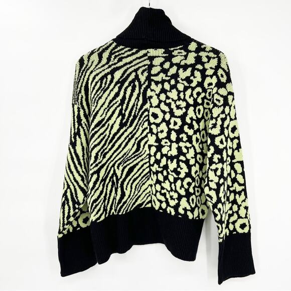 NEW ZARA Bloggers Fave Mixed Animal Print Turtleneck Sweater S - Picture 3 of 8